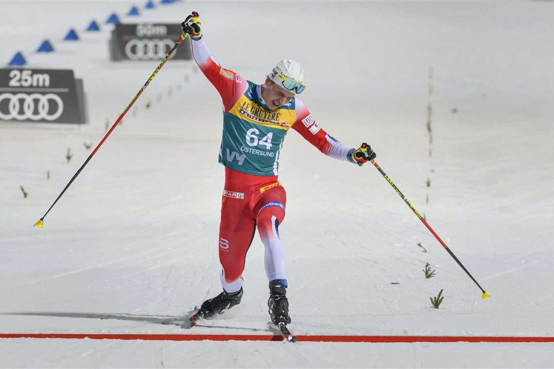 Krüger pred Klaebom do naslova v skiatlonu, Slovenci v ozadju