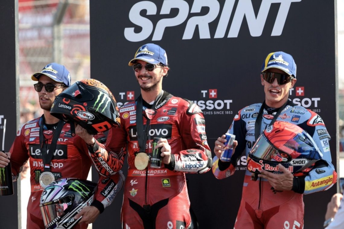 Bagnaia zmagovalec sprinta na Mandaliki, Martin z napako