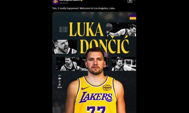 Dončić bo tudi v Los Angelesu nosil številko 77 