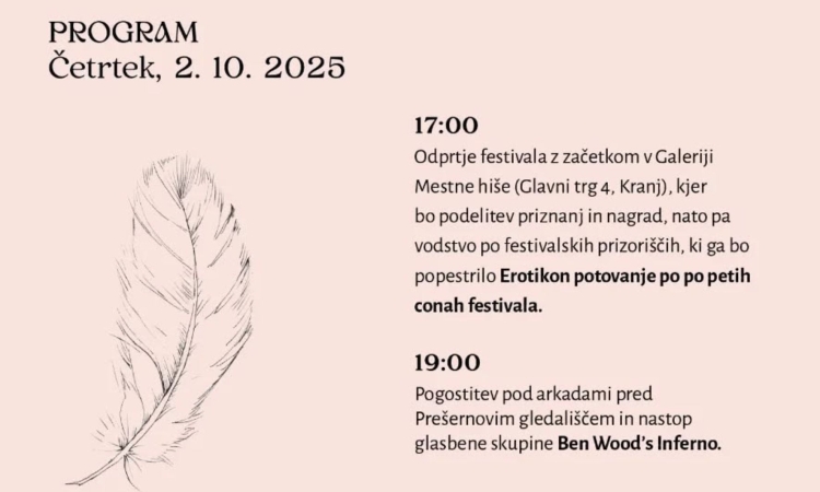 V Kranju se začenja mednarodni festival umetnosti z osrednjo temo erotike