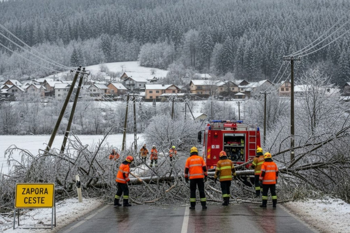 Po državi nevarnost poledice in žleda, šolarji ponekod ostali doma